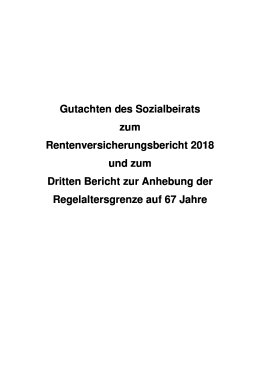 Gutachten des Sozialbeirats 2018