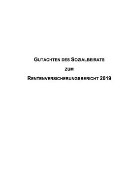 Gutachten des Sozialbeirats 2019