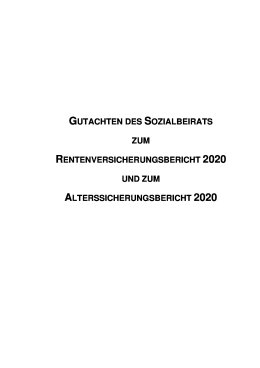 Gutachten des Sozialbeirats 2020