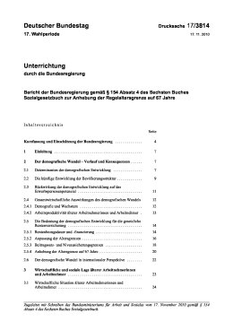 Bericht zur Anhebung der Regelaltersgrenze auf 67 Jahre