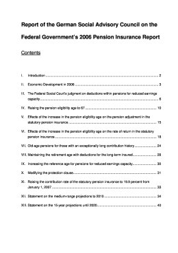 Report of the German Social Advisory Council on the Federal Government’s 2006 Pension Insurance Report