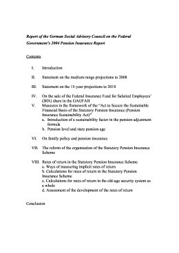 Report of the German Social Advisory Council on the Federal Government’s 2004 Pension Insurance Report