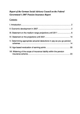 Report of the German Social Advisory Council on the Federal Government’s 2007 Pension Insurance Report