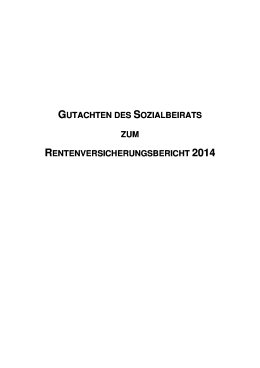 Gutachten des Sozialbeirats zum Rentenversicherungsbericht 2014