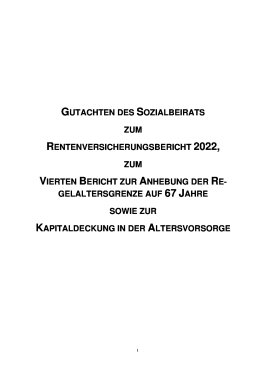 Gutachten des Sozialbeirats 2022