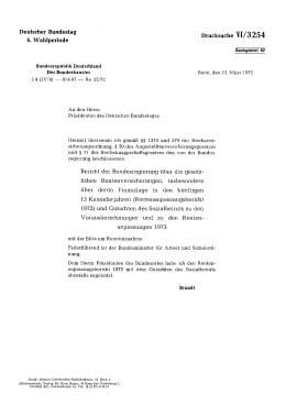 Rentenanpassungsbericht 1972 und Gutachten des Sozialbeirats zum Rentenanpassungsbericht 1972