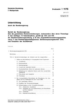 Rentenanpassungsbericht 1974 und Gutachten des Sozialbeirats zum Rentenanpassungsbericht 1974