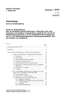Rentenanpassungsbericht 1975 und Gutachten des Sozialbeirats zum Rentenanpassungsbericht 1975