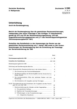 Rentenanpassungsbericht 1981 und Gutachten des Sozialbeirats zum Rentenanpassungsbericht 1981