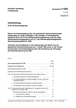 Rentenanpassungsbericht 1982 und Gutachten des Sozialbeirats zum Rentenanpassungsbericht 1982