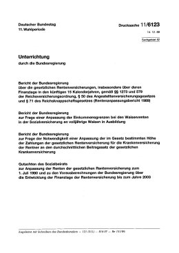 Rentenanpassungsbericht 1989 und Gutachten des Sozialbeirats zum Rentenanpassungsbericht 1989