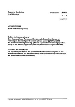 Rentenanpassungsbericht 1990 und Gutachten des Sozialbeirats zum Rentenanpassungsbericht 1990