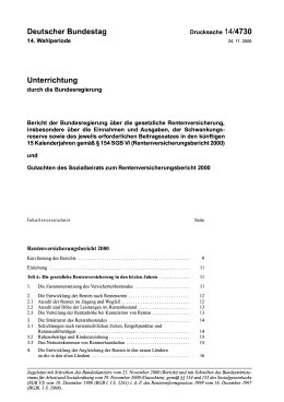 Rentenversicherungsbericht 2000 und Gutachten des Sozialbeirats zum Rentenversicherungsbericht 2000