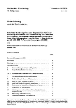 Rentenversicherungsbericht 2001