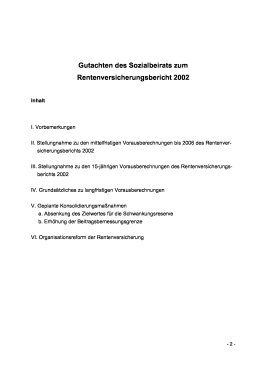 Gutachten des Sozialbeirats zum Rentenversicherungsbericht 2002