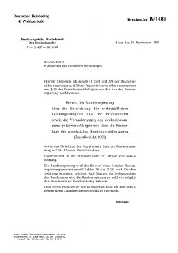 Sozialbericht 1963 und Gutachten des Sozialbeirats zum Sozialbericht 1963