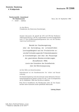 Sozialbericht 1964 und Gutachten des Sozialbeirats zum Sozialbericht 1964