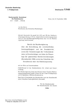 Sozialbericht 1966 und Gutachten des Sozialbeirats zum Sozialbericht 1966