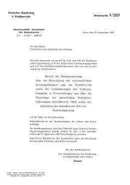 Sozialbericht 1967 und Gutachten des Sozialbeirats zum Sozialbericht 1967